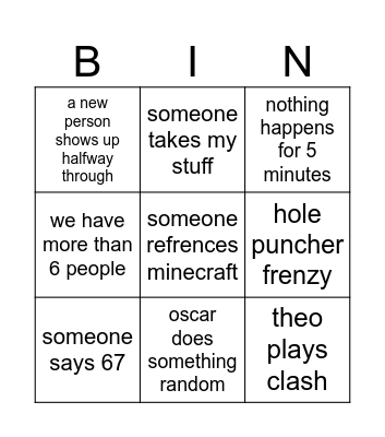 s7 bingo card Bingo Card
