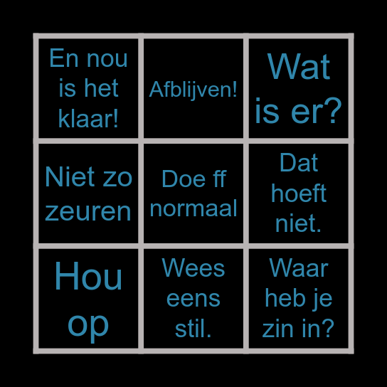 Woord Bingo betterdutch Bingo Card