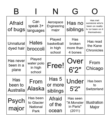 Social Butterfly Bingo Card