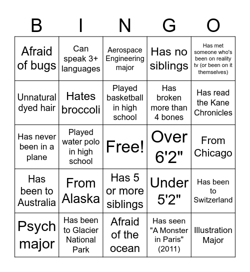 Social Butterfly Bingo Card