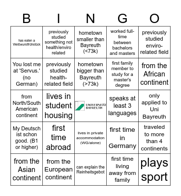 ECCH Introduction Bingo Card