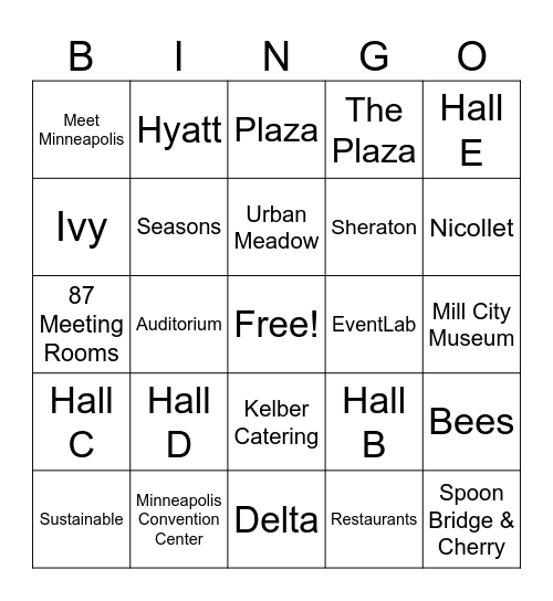 Speakers & Sessions Bingo Card