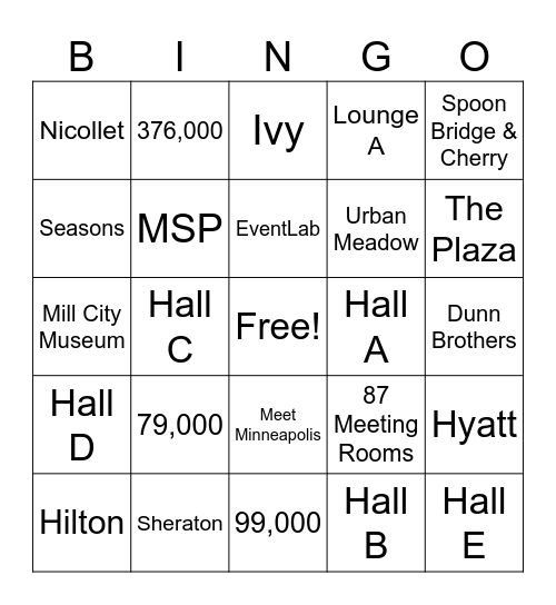 Speakers & Sessions Bingo Card