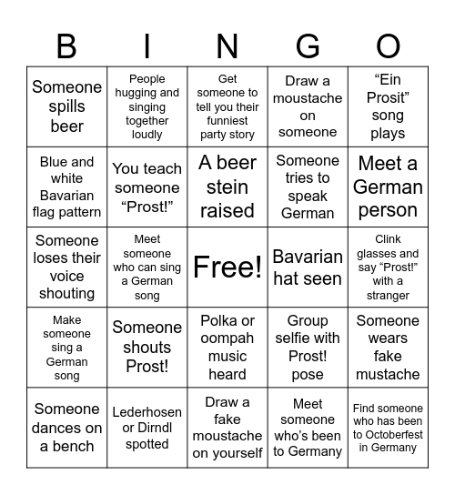 OCTOBERFEST BINGO Card