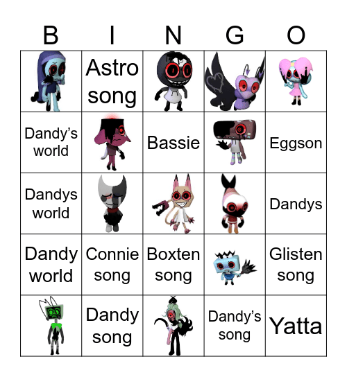 Dandy’s world Bingo Card