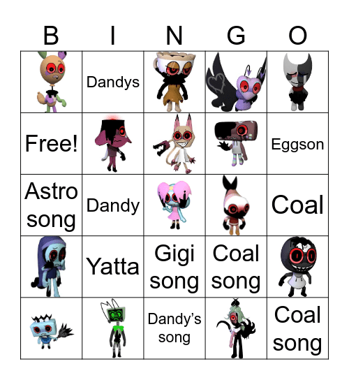 Dandy’s world Bingo Card