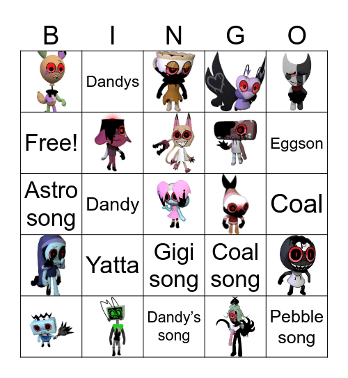 Dandy’s world Bingo Card