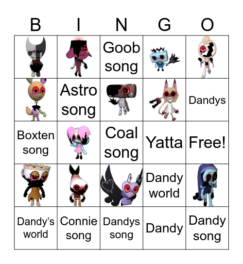 Dandy’s world Bingo Card