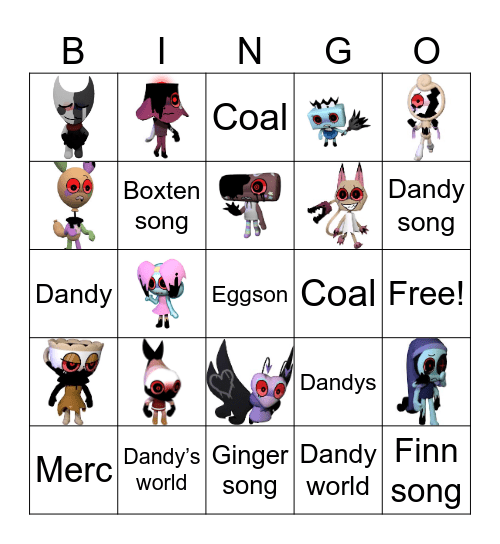 Dandy’s world Bingo Card
