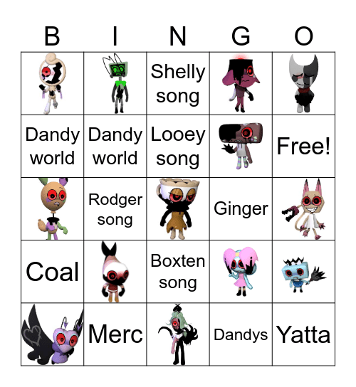 Dandy’s world Bingo Card