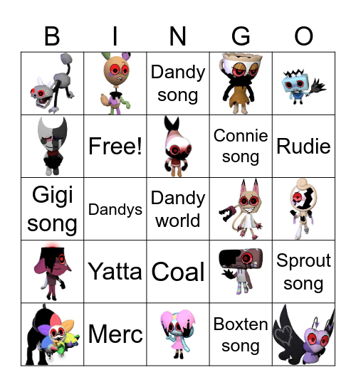 Dandy’s world Bingo Card
