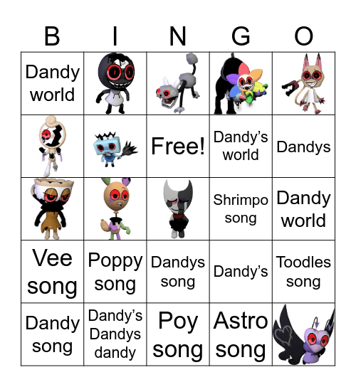 Dandy’s world Bingo Card