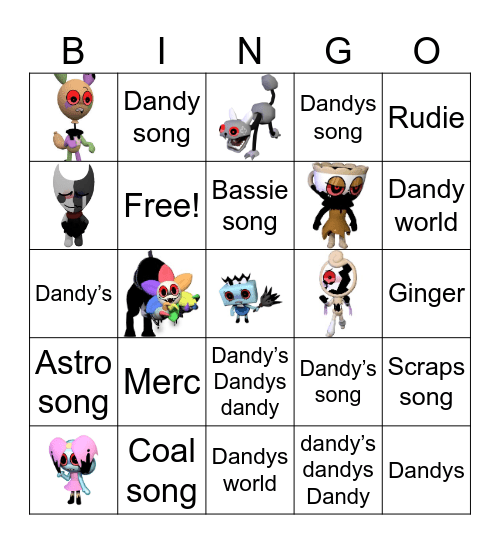 Dandy’s world Bingo Card