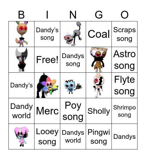 Dandy’s world Bingo Card