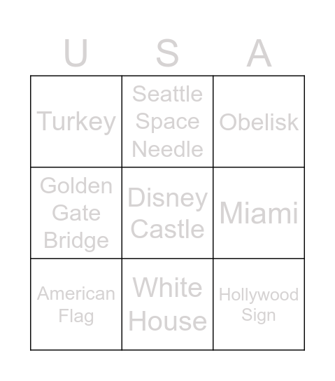 Junior 3rd Bingo Card