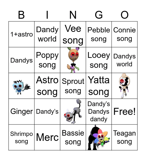 Dandy’s world Bingo Card