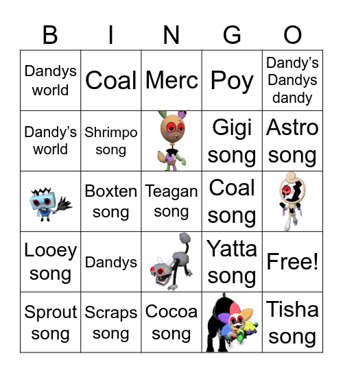 Dandy’s world Bingo Card