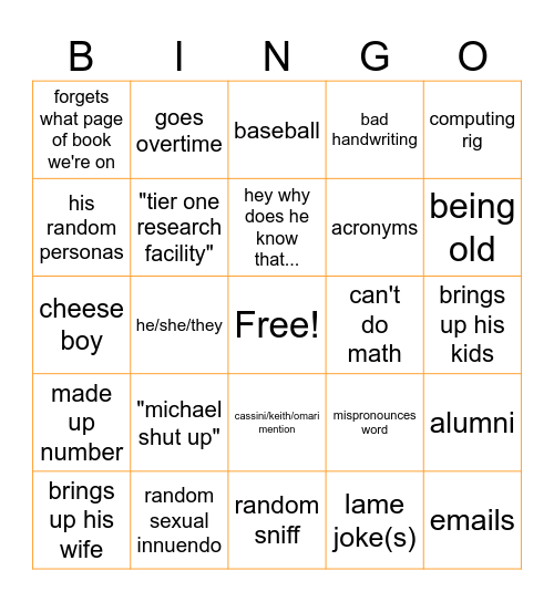 Mingo 2.0 Bingo Card