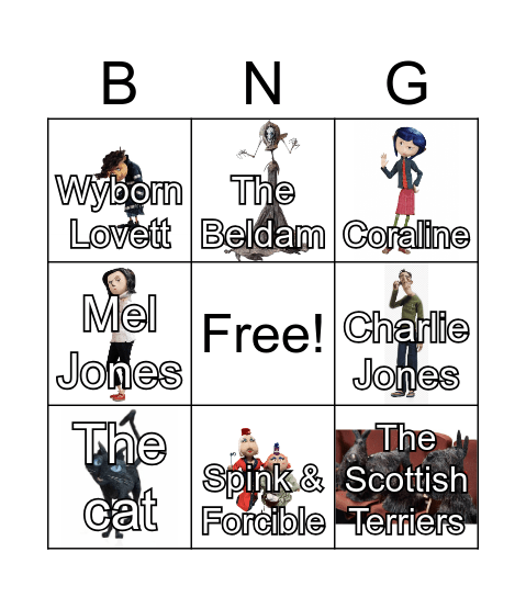 Coraline Bingo Card