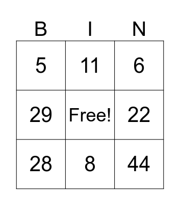 2nd Grade Math Bingo - Addition Bingo Card