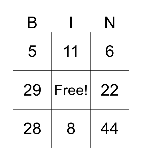 2nd Grade Math Bingo - Addition Bingo Card