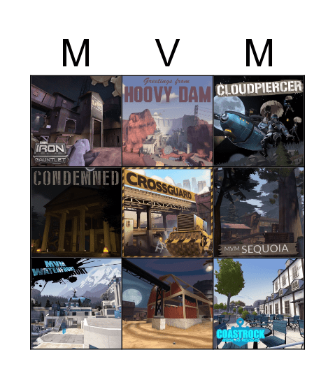 Mvm Update Map wishlist Bingo Card