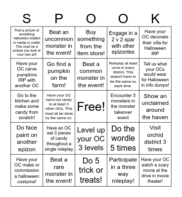Halloween Bingo Card