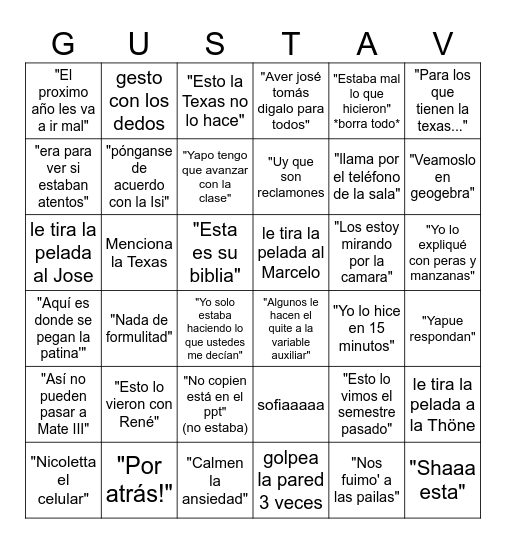 Gustabingo Card