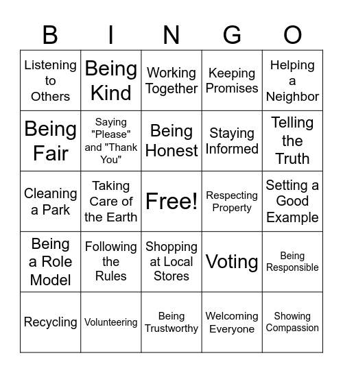 Are You a good Community Member? Bingo Card