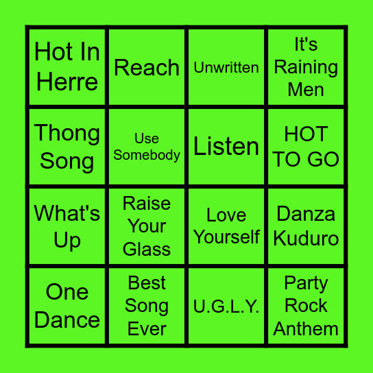 Bop Bingo 2 (October) Bingo Card