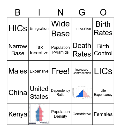Human Population Bingo Card