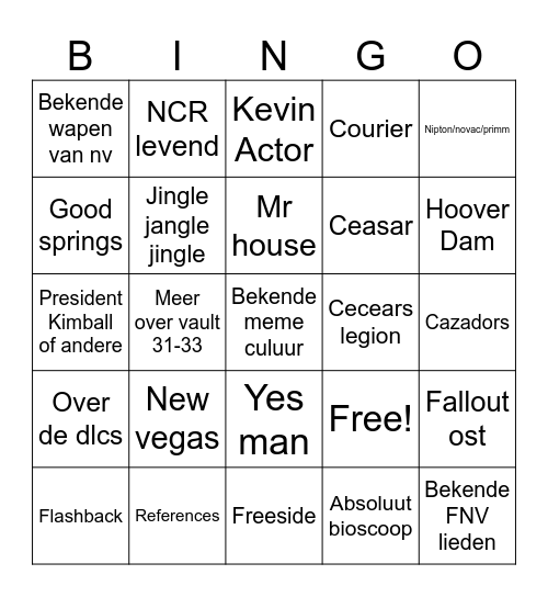 Fallout show season 2 predictions Bingo Card