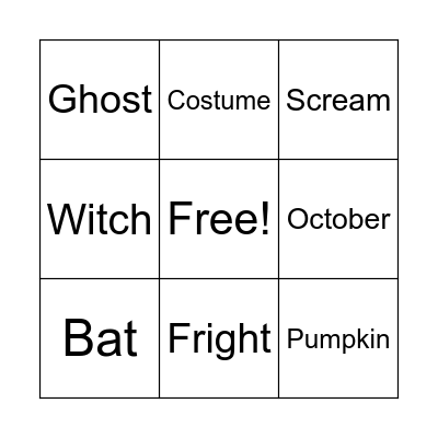 Halloween Bingo Card