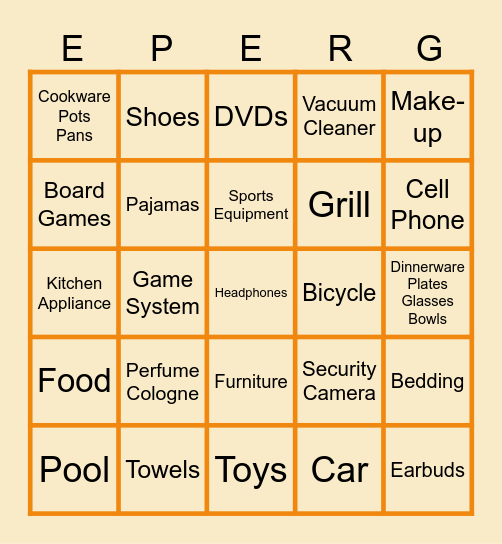 EP-ERG VIRTUAL BINGO BLITZ! Bingo Card