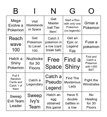 PokeRogue Bingo Card