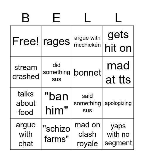 cellus1x Bingo Card