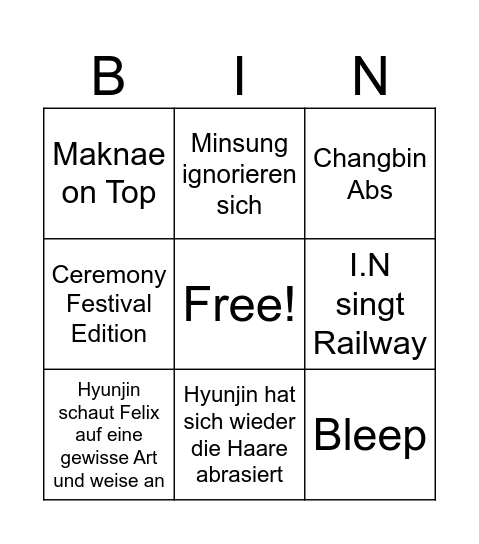 DominATE Encore Bingo Card