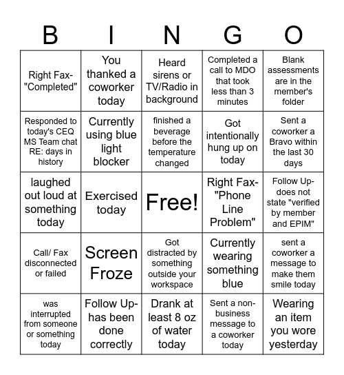 PCC (NON-Ph) CEQ Pharmacy Week 2025 Bingo Card