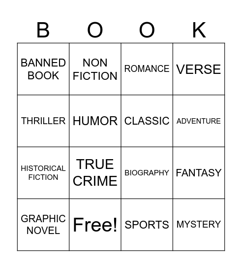 LIBRARY BINGO Card