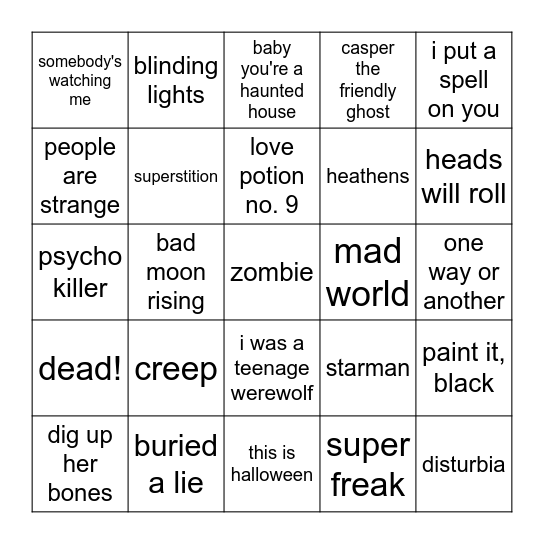 halloween vibes Bingo Card