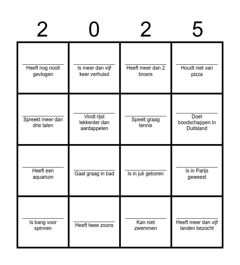 Sursum Corda Bingo Card