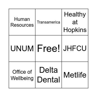 Benefits Fair Open Bingo Card