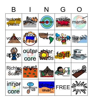 Layers of the Earth Bingo Card