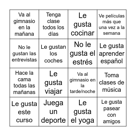 Encuentra a alguien que... Bingo Card
