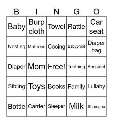 Amy's Fall Sprinkle Bingo Card
