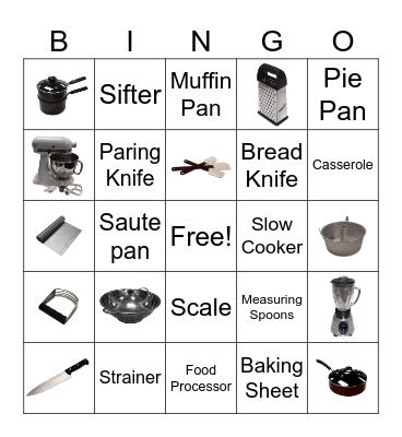Kitchen Equipment Bingo Card