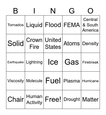 Vocabulary Bingo Card