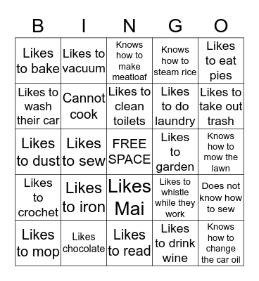 FIND SOMEONE WHO Bingo Card