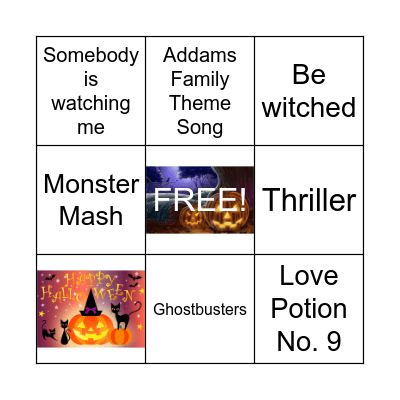 Halloween Music Bingo Card