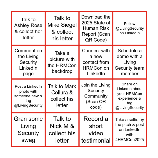 HRMCon BINGO Card